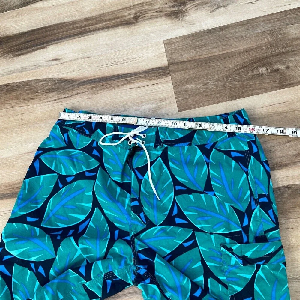 J Crew Mens Swim Trunks 32 Floral Hula Aloha Lined Drawstring